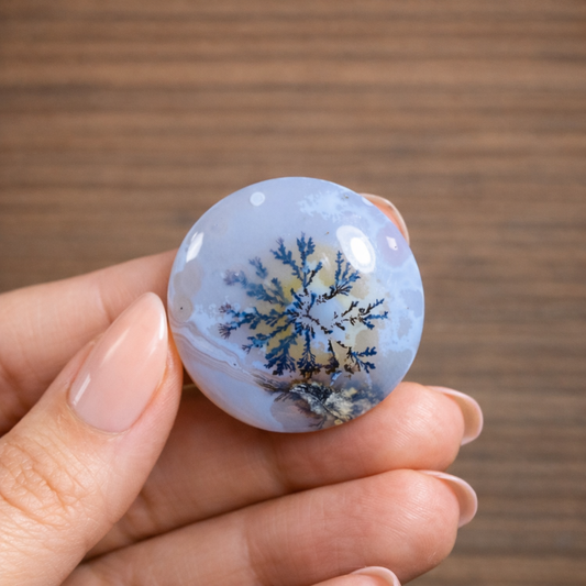 Dendritic Agate from Indonesia: Natural Forest Pattern Gemstone for Unique Jewelry