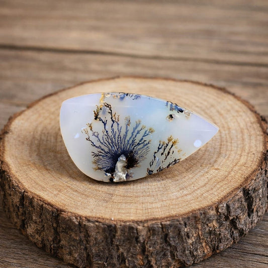 Dendrite Agate Freeform Cabochon 24x15x4mm – Natural Dendritic Agate Loose Gemstone for Jewelry Making